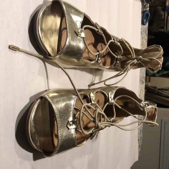 Lane Bryant Gold Gladiator Sandal Sz 11W - Picture 5 of 5